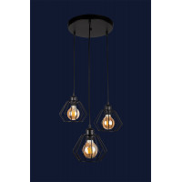 Люстра светильник в стиле лофт черная на три лампы Levistella 756PR108F-3 BK (300) Люстра светильник в стиле лофт черная на три лампы Levistella 756PR108F-3 BK (300)