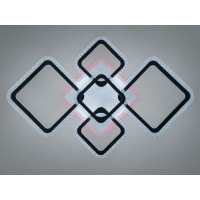 Стельова люстра LED чорна 85W 5 модулів 2+3 диммер Diasha A8170/2+3BKLED3colordimmer