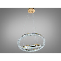 Підвісна люстра LED три кільця золото 125 Вт Diasha 1712/600+400G