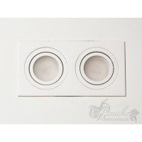 Здвоєний точковий поворотний світильник під гіпсокартонну стелю Diasha QXL-160B-10-2-WH