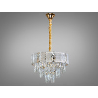 Заворожуюча срібна кришталева люстра підвіс, 5 ламп Diasha 327-400GD