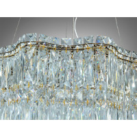 Підвісна кришталева люстра LED золото 68Вт Diasha 576/500G