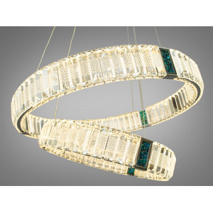 Подвесная светодиодная люстра кольца с хрусталем в стиле модерн Diasha 81028-600+400HR