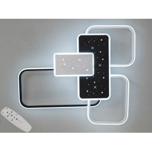 Стельова LED люстра з ефектом зоряного неба, 105Вт, білий+чорний Diasha 2449WH+BKdimmer