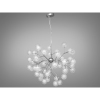 Люстра в зал 45 лампочки, хром сатин Diasha 887-45BSL