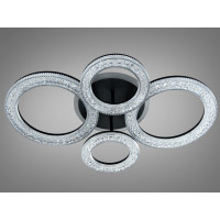 Стельова LED люстра 4 кільця чорна 72W пульт Diasha 5180/2+2BK