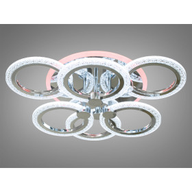 Світлодіодна акрилова люстра на пульті, 80 Вт, хром Diasha A8180/3+3HRLED3colordimmer