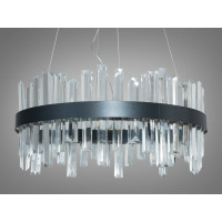 Магнетична підвісна кришталева лед люстра в кабінет, 105 Вт, чорна Diasha 836/500PB