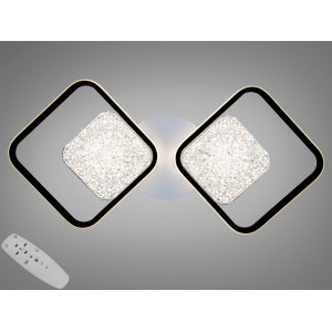 Люстра стельова Diasha LED біла чорна 130W димер Diasha 9099/2+2BK