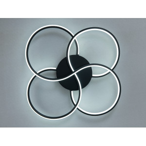 Світлодіодна люстра Diasha чорний 60 Вт чотири кільця Diasha WG5098/2BK