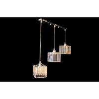 Люстра подвесная светильник на планке с плафоном из хрусталя Linisoln 7003S-3 CH