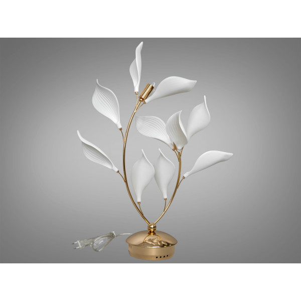 Вишукана настільна лампа з керамічними елементами, 2 лампи, золото Diasha 7172-2TGD Вишукана настільна лампа з керамічними елементами, 2 лампи, золото Diasha 7172-2TGD