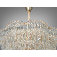 Шикарна підвісна кришталева люстра золотого кольору на 17 ламп Diasha 310-750GD