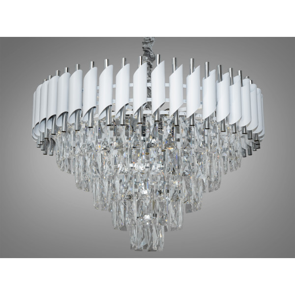 Люстра підвісна Diasha білий хром 8xE14 кришталь Diasha N9001-600WH+CH