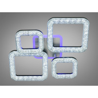 Світлодіодна стельова люстра Квадрати чорний димер пульт 70W Diasha 2205/2+2BKLED3colordimmer