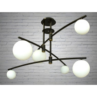 Делікатна підвісна люстра Loft в кабінет, 6 ламп, чорний Diasha 8127-MBK