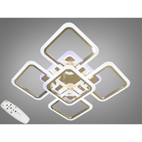 Потолочная led люстра квадрат с пультом Diasha A8060/4+1G LED 3color dimmer