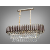 Підвісна кришталева люстра коричневий+золото 8xE14 Diasha N9001-800x300CF+SGD