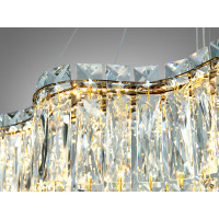 Підвісна кришталева люстра LED золото 125 Вт пульт Diasha 576/800G
