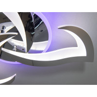 Стельова світлодіодна люстра з пультом, димером, 45W, хром Diasha 8146/3HRLED3colordimmer