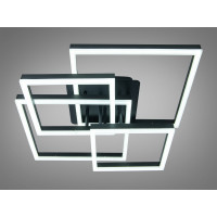Світлодіодна стельова люстра чорна 120W чотири квадратні плафони Diasha 11015/2+2BK