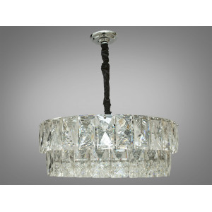 Шикарна кришталева люстра в зал у сучасному виконанні, 12 ламп Diasha 8070-600HR+WH