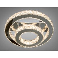 Інноваційна кришталева світлодіодна люстра кільця, 40Вт, хром Diasha 7708-2D/HR