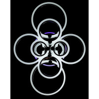 Люстра в зал или спальню светодиодная современная Splendid-Ray 2850128/8+A LED (CHROME) 