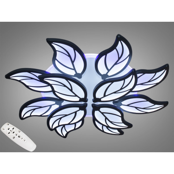 Унікальна LED люстра з пультом, підсвічуванням, 180 Вт, чорний Diasha 8028/8+4BKLED3colordimmer