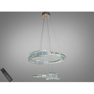 Світлодіодна люстра золото 103 Вт 2 кільця Diasha 561/600+400G