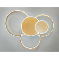 Стельова світлодіодна люстра кільця з пультом, 35Вт, білий+чорний Diasha 2447Gdimmer