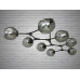 Люстра молекула в стиле лофт со стеклянным плафоном Diasha HXD8022/8BK+GR