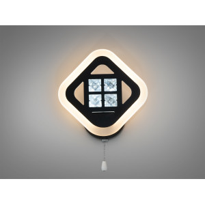 Футуристичний світлодіодний настінний світильник в спальню, 18W, чорний Diasha A8190/1BK