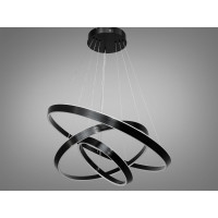 Солідна новинка, світлодіодна люстра для зали, 260 Вт, чорні кільця Diasha 5153/800+600+400BK