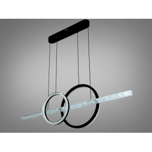 Підвісна LED люстра Diasha чорна 58 Вт 10 м² Diasha 1106/2+1BK