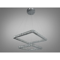 Стильна підвісна кришталева світлодіодна люстра для вітальні, 62W, хром Diasha 7223-6W/500+340HR