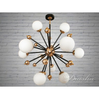 Люстра молекула в современном стиле Diasha 81860/12BK+G