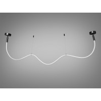 Сучасна підвісна світлодіодна люстра Шланг, 22W, чорний хром Diasha 9610-2000BHR