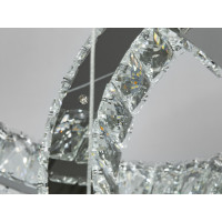 Унікальна підвісна кришталева світлодіодна люстра, 40W, хром Diasha 7219/400+400HR