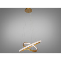 Сучасна світлодіодна підвісна люстра з пультом для зали, 70W, золото Diasha D2489-600+400G