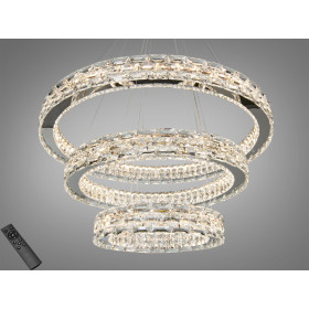Підвісна люстра LED 3 кільця 98 Вт золото Diasha 7896/800+600+400CH