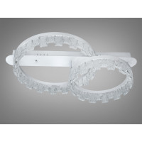 Стельова світлодіодна люстра Diasha MX78205-400+300WH біла 64 Вт акрилові кільця Diasha MX78205/400+300WH