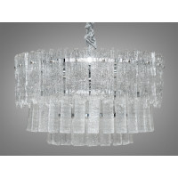 Гармонійна люстра підвіс зі скляними пелюстками, 6 ламп, хром Diasha 303-450CH