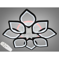 Світлодіодна люстра смарт світильник з пультом, 130W, чорна Diasha S8073/4+4BKLED3colordimmer