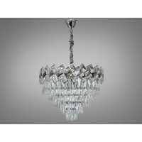 Захоплююча підвісна кришталева люстра в зал, 11 ламп, хром Diasha 6309-500CH