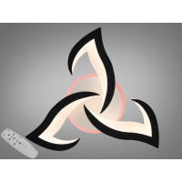 Стельова світлодіодна люстра з пультом, димером, 45W, чорна Diasha 8146/3BKLED3colordimmer