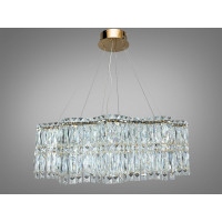 Підвісна кришталева люстра LED золото 125 Вт пульт Diasha 576/800G