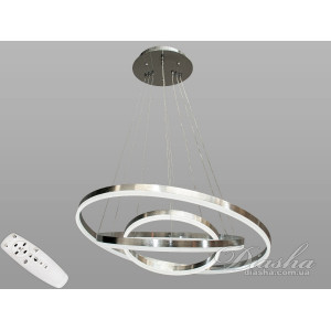 Світлодіодна підвісна люстра з пультом, димером, 160 Вт, хром Diasha D8174-800+600+400HRdimmer