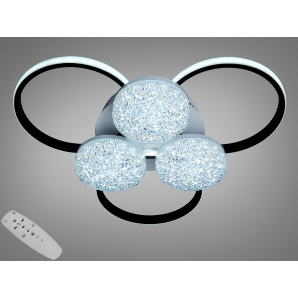Люстра стельова Diasha 79W 3+3 чорна біла пульт Diasha 9098/3+3BK