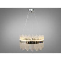 Підвісна кришталева світлодіодна люстра на кухню, 30 Вт, срібна Diasha Q802/600CH